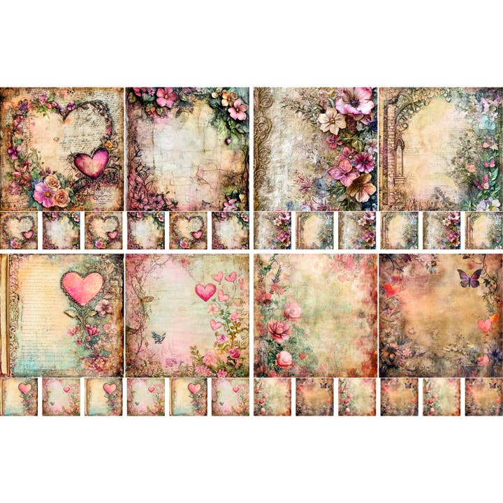 Valentine Fairytale Rice Papers, 8 x 11.5 inch (A4) for wholesale by Craft Kreatively