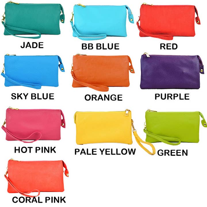 Middle Clutch With Shoulder Strap Retro Colors for wholesale by Fashion City