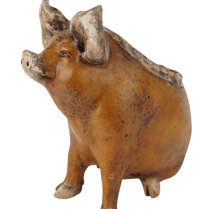 My Amigos Imports - Vendita all'ingrosso Vasi per piante - Fioriera da giardino Wilber the Pig, in argilla, fatta a mano, 33 x 7 x 15 pollici2