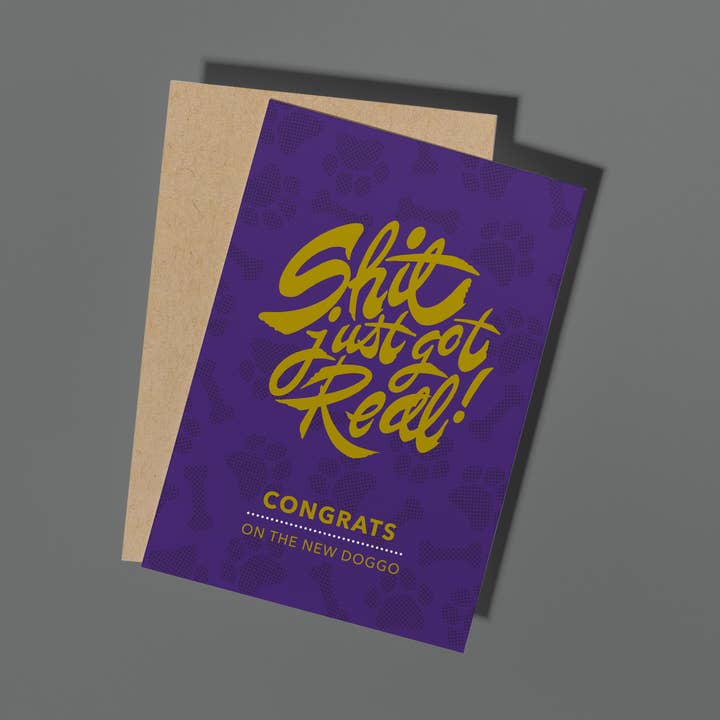 Merda ficou real - cartão Doggo por atacado de Formidably Impressed