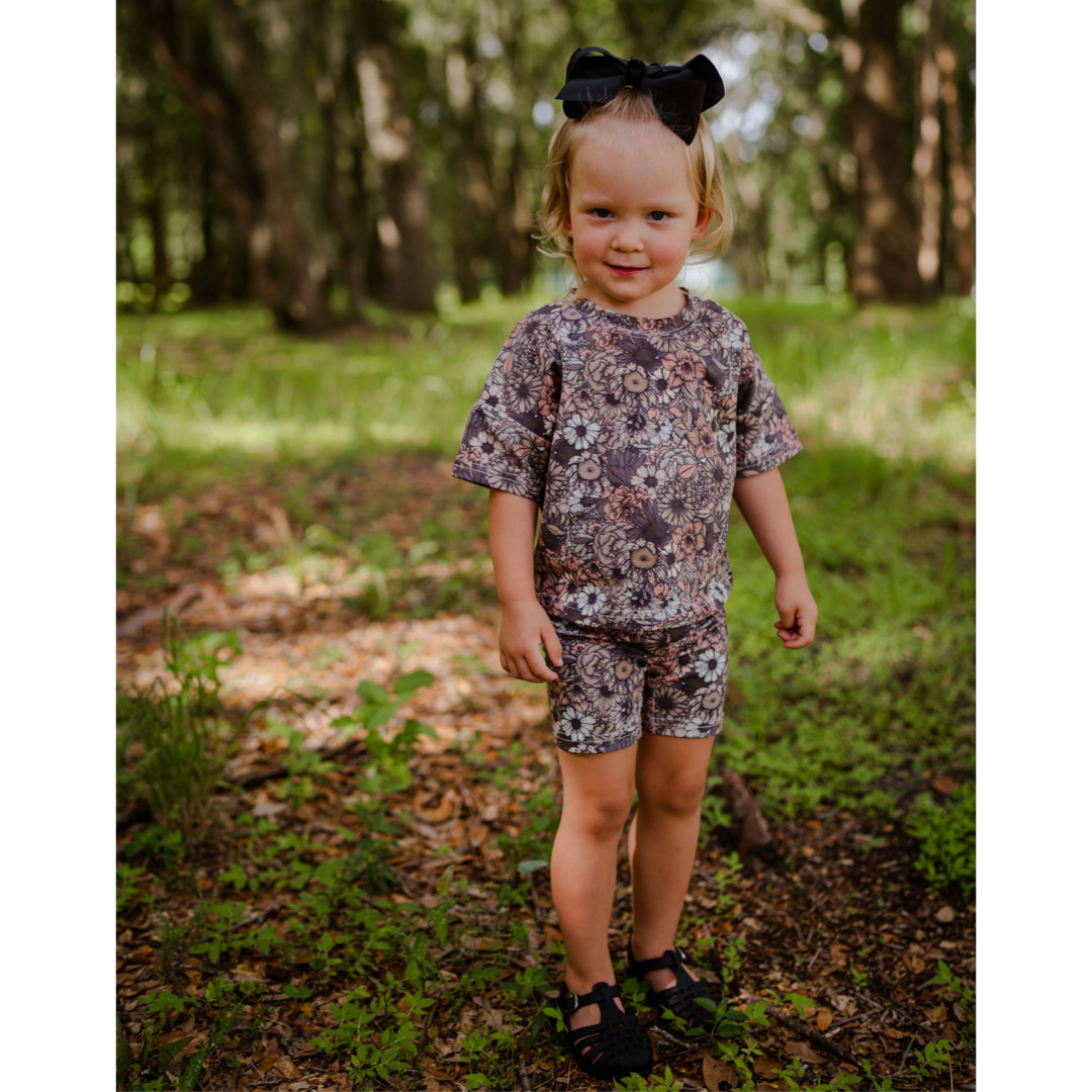 Sadie Scott - Wholesale Shorts - Kids - Bike Shorts | Moody Floral | Cotton1
