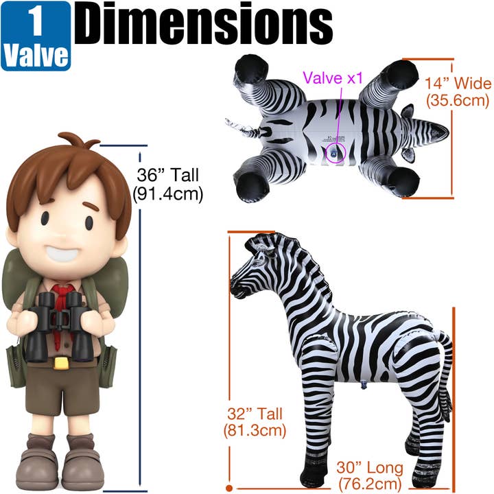 Jet Creations Inc. – Engroshandel Klistermærke – Zebra oppustelig, 32 tommer høj1