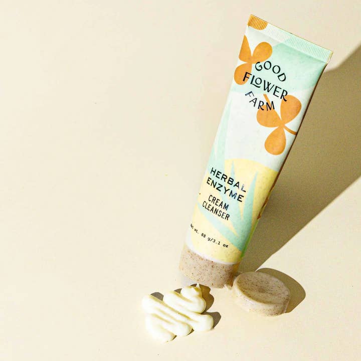 Good Flower Farm - Wholesale Facial Cleanser - Herbal Enzyme Cream Cleanser / Eco Plastic-Free Tube