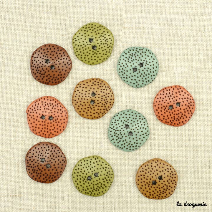 LA DROGUERIE - Wholesale Sewing Button/Snap - "Kenya petits pois" button 22 mm4