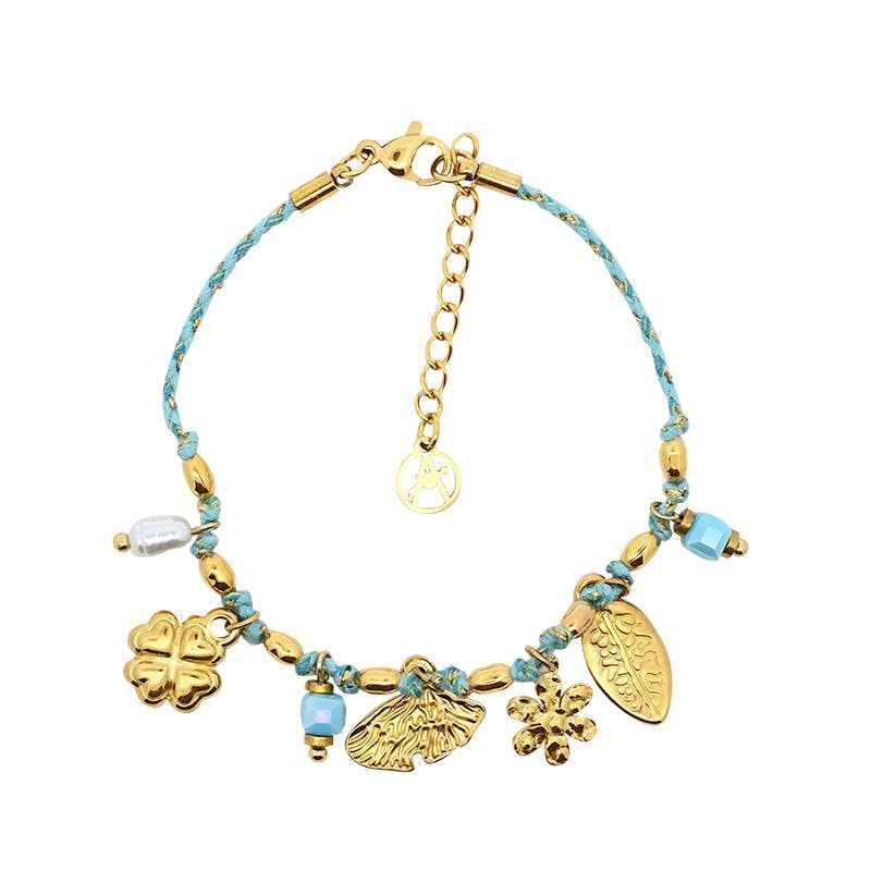 AMORINO SRL - Wholesale Charm/Dangle Bracelet - COLORED THREAD BRACELET WITH CHARMS - YNK24864B10