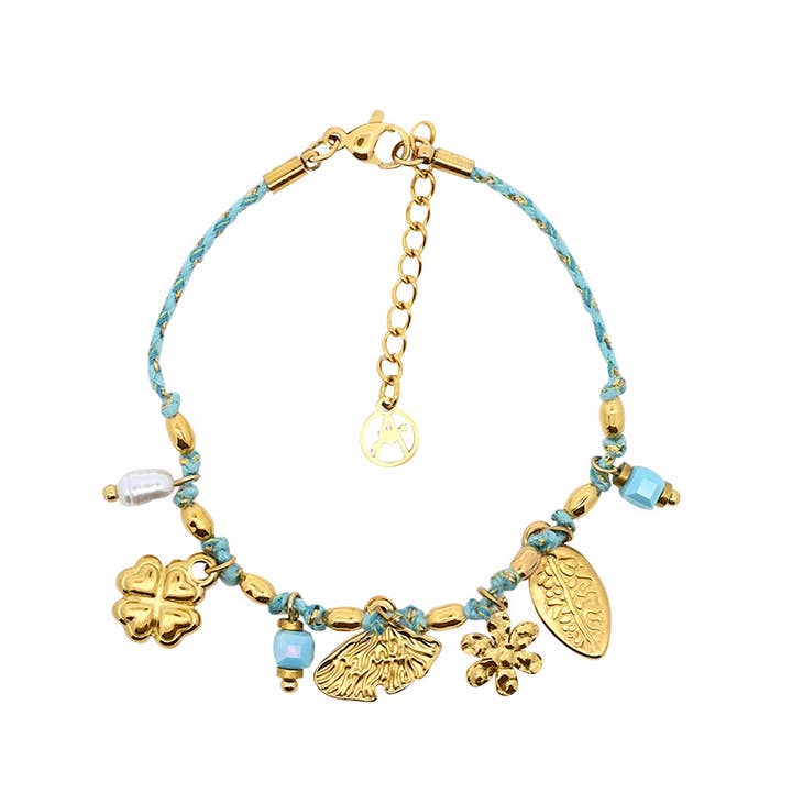 AMORINO SRL - Wholesale Charm/Dangle Bracelet - COLORED THREAD BRACELET WITH CHARMS - YNK24864B1