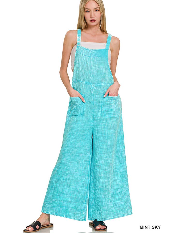 Vanilla Monkey - Wholesale Overalls - Women's - Washed Double Gauze Elastic Waist Wide Overalls22