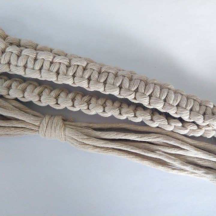 Classic Macrame Plant Hanger - Moon for wholesale by Hedge Crafts By Kristina