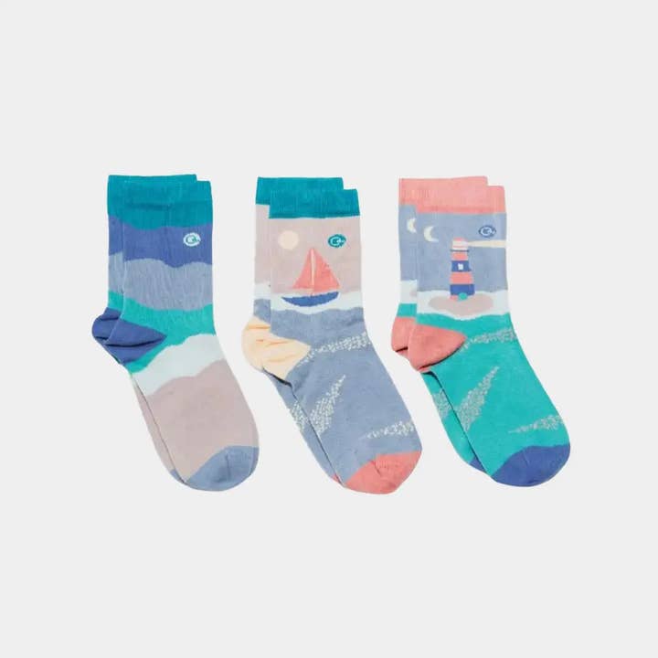 Q for Quinn - Wholesale Socks - Kids - Mixed Patterns Kids Socks (3 pairs) – 98% Organic Cotton2