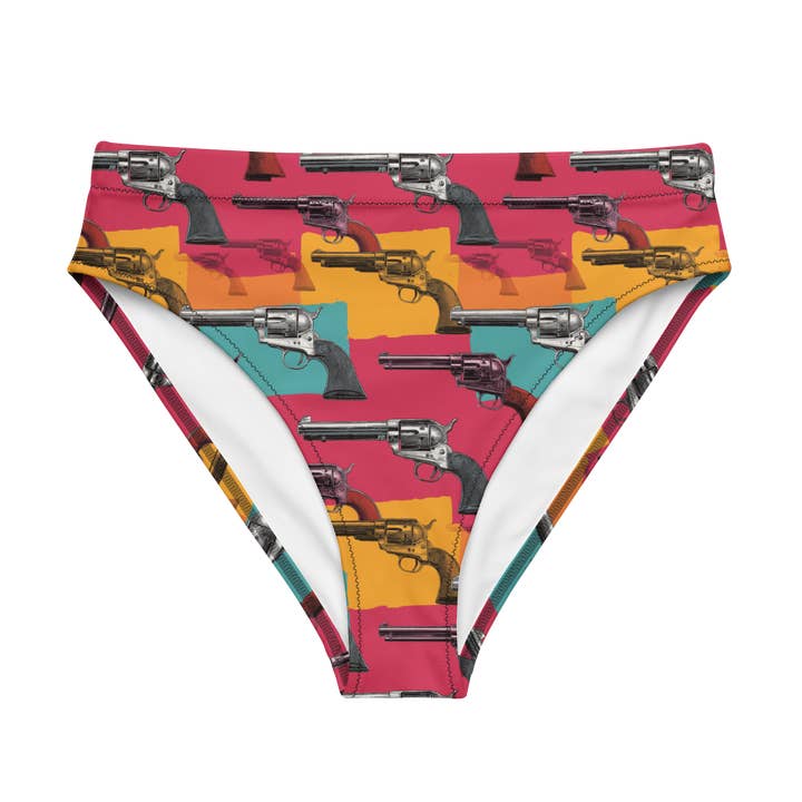 Fora da Lei Estático: Parte de Baixo de Bikini de Cintura Alta Neon Gunfight por atacado de Texas Eclipse Outfitters