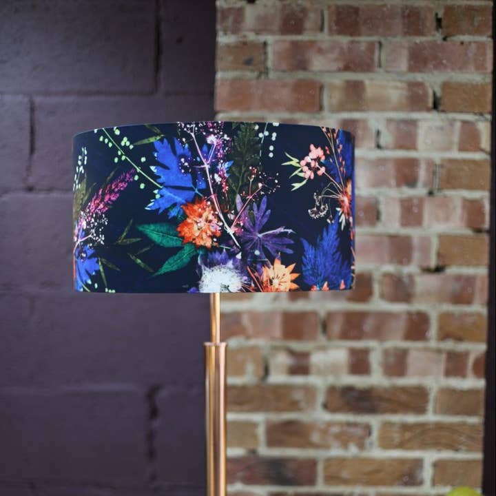 Blue Wreath | Pink & Blue Lampshade for wholesale by Gillian Arnold