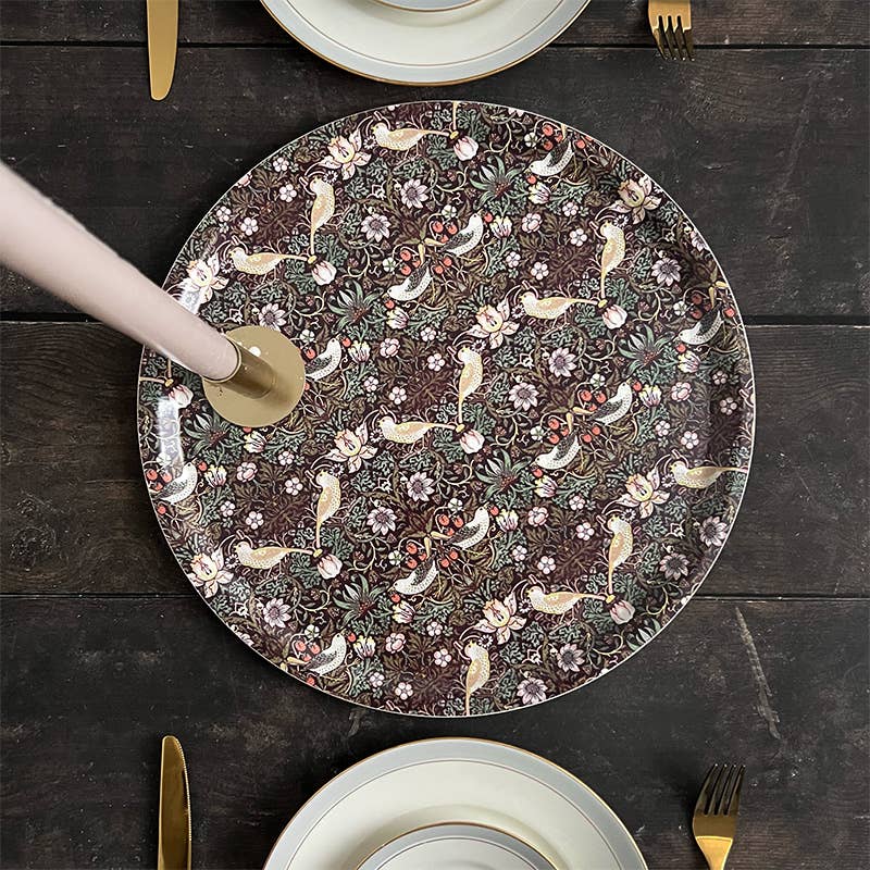 Koustrupco - Wholesale Serving Tray - Morris Strawberry Thief bordeaux serving tray Ø38