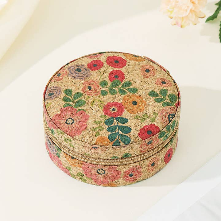 Dipped Shop - Wholesale Jewellery box/organiser - Vintage Floral Cork Large Capacity Jewelry Case DP25F8652