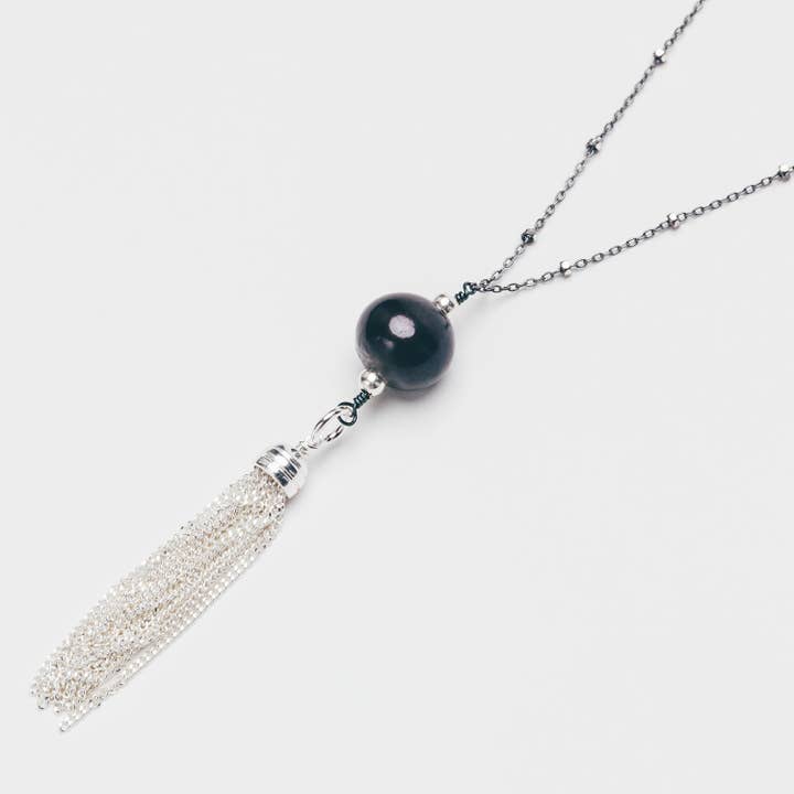 Colar Passel em Prata Oxidada e Pérola por atacado de Designed by Stacey Jewelry