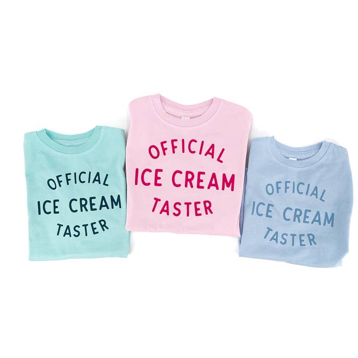 Kids Summer T-Shirt, Official Ice Cream Taster tee for wholesale by The Wishing Elephant