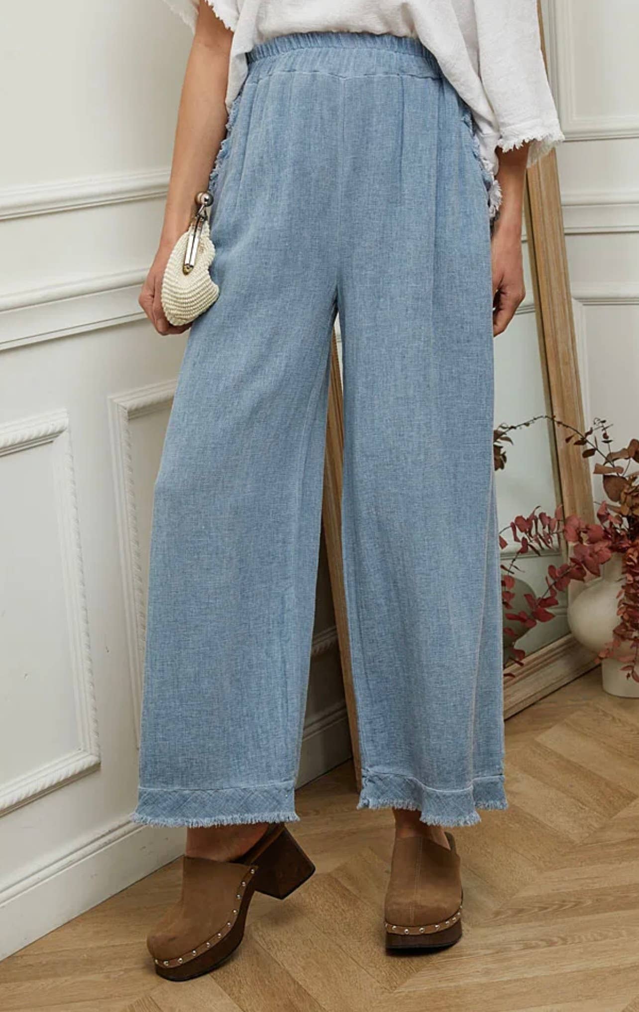 LÉA & LUC – Calças - Mulher por atacado – Calças em 50% Linho 50% Algodão REF. 933911