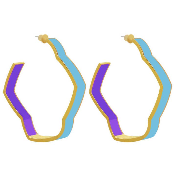 Zig Zag Earrings - Blue/Purple for wholesale by QuayL Designs