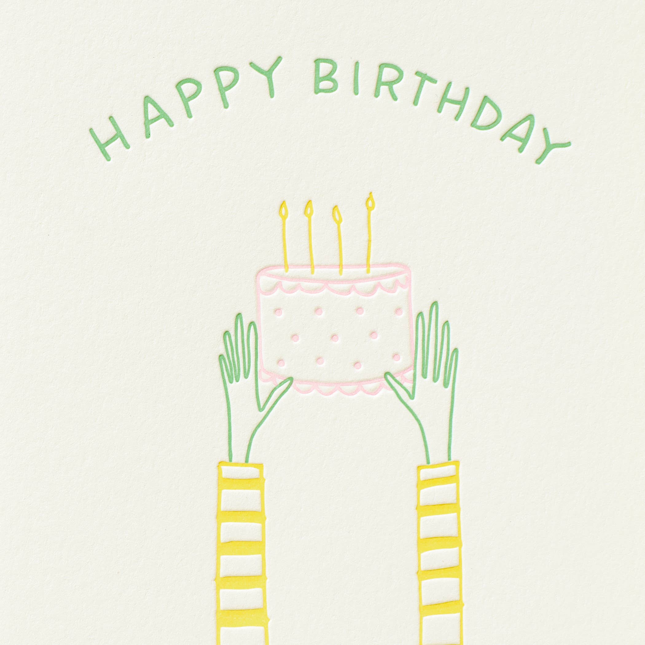 Shorthand Press - Wholesale Birthday Card - Holding Cake - Letterpress Greeting Card2