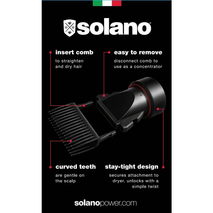 Solano - Venta al por mayor Secadores de pelo - Solano® Universal 2 en 1 Accesorio de Peine para Secador2