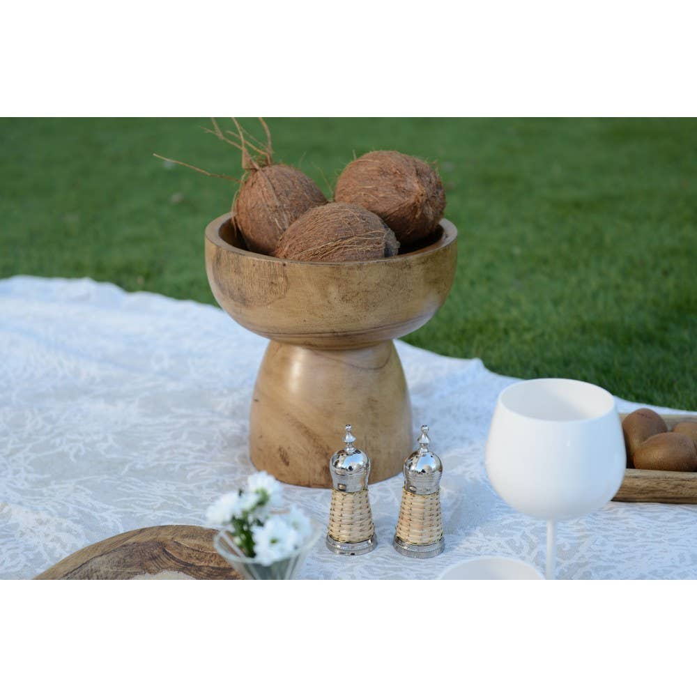 AULICA - Wholesale Salt & Pepper Shaker Set - Beige wicker salt and pepper shakers2