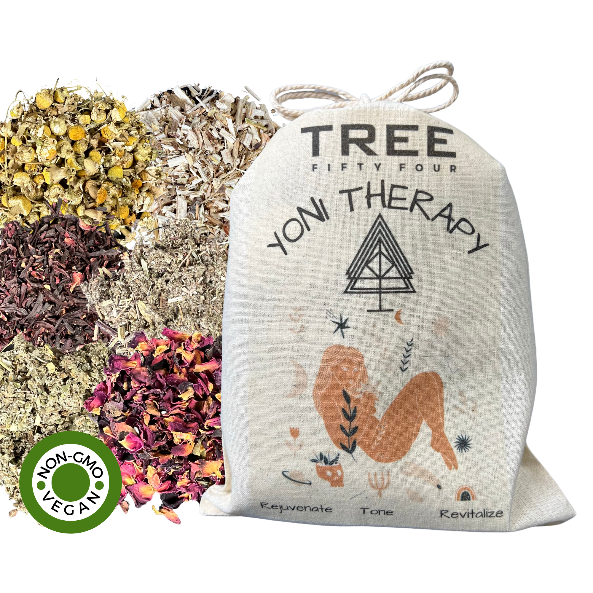 Tree Fifty Four - Wholesale Health/Detox Tea - Organic V-Steam Drawstring Filter Bags | Yoni Therapy | 4PK2
