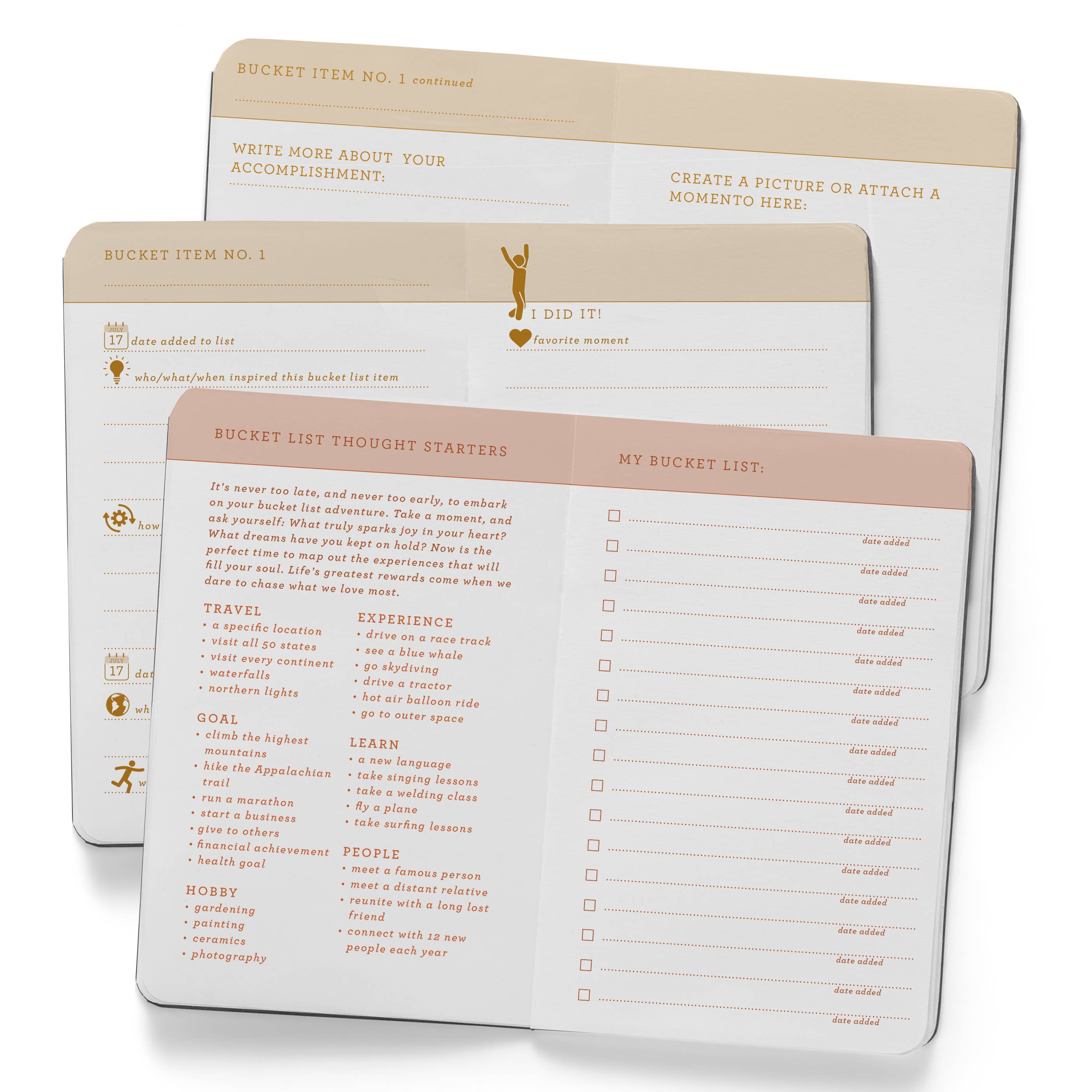 Color Box Design & Letterpress - Wholesale Journal/Diary - Bucket List Journal1