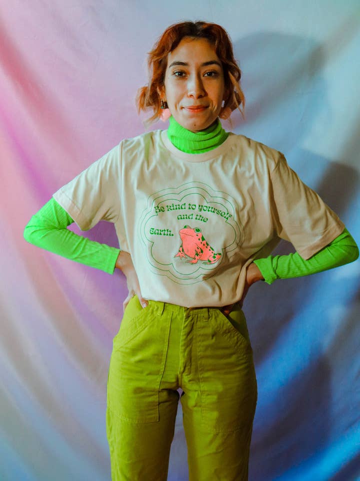 Kind Froggy Tee for wholesale by Inner Peach Design