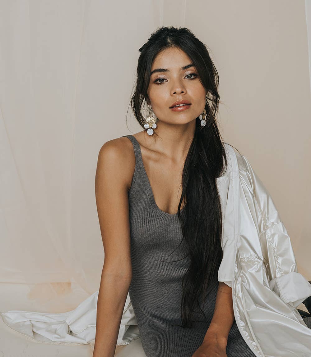 Matr Boomie Fair Trade - Wholesale Dangle Earrings - Rajani Mother of Pearl Chandelier Earrings3