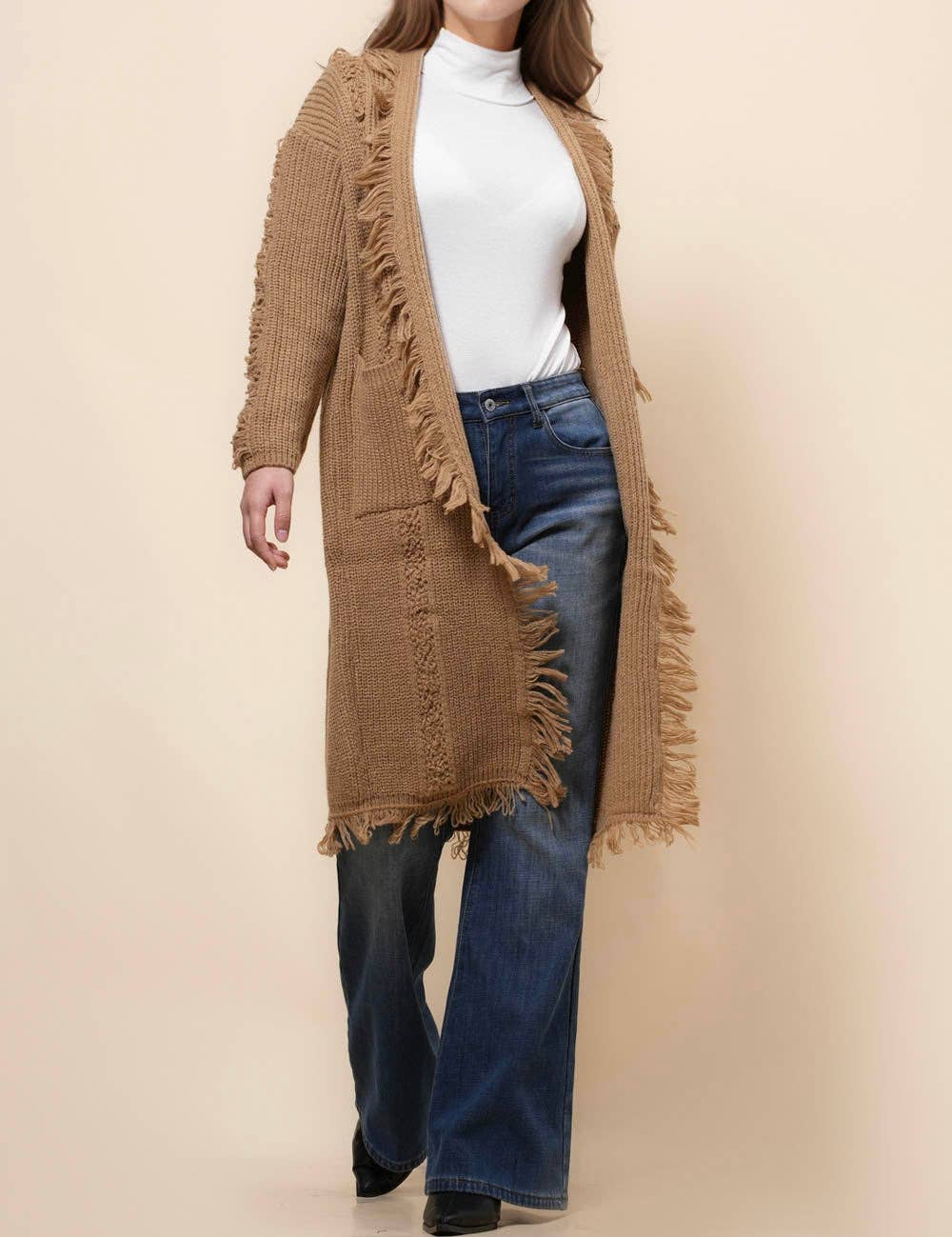 Sweetkama – wholesale Cardigan – Women’s – Ladies Solid Color Tassels Open Front Cardigan SKT410884