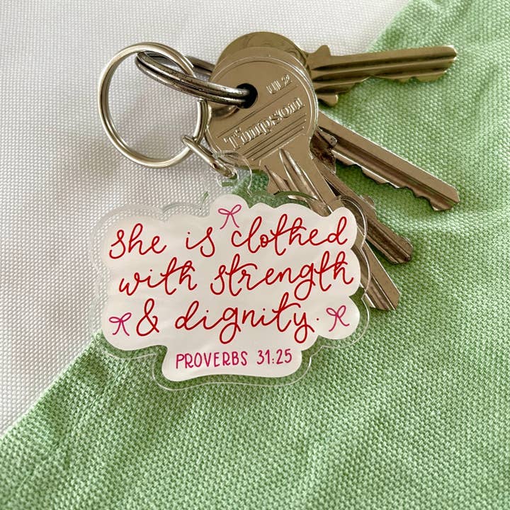 And Hope Designs - Cards, Stickers & Stationery - Wholesale Keychain - Women's - Christian keyring - Proverbs 31:25