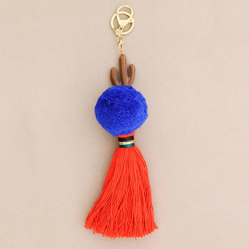 Sonata - Vente Porte-clés – femme - Porte-clés ethnique cactus avec pompons et gland0