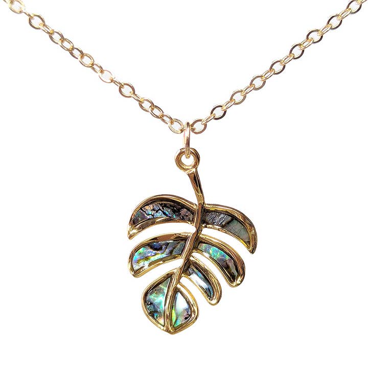 Abalone Blad Guld Rostfritt Stål Halsband för wholesale av Stylish Jewelry Supply