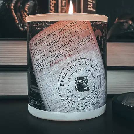 Fahrenheit 451 Soy Candle | Bookish Soy Candles for wholesale by Get Fictional