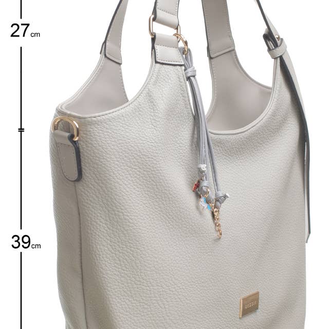 Bessie London - Wholesale Shoulder Bag - Women's - SHOPPER BAG WITH BAG CHARM