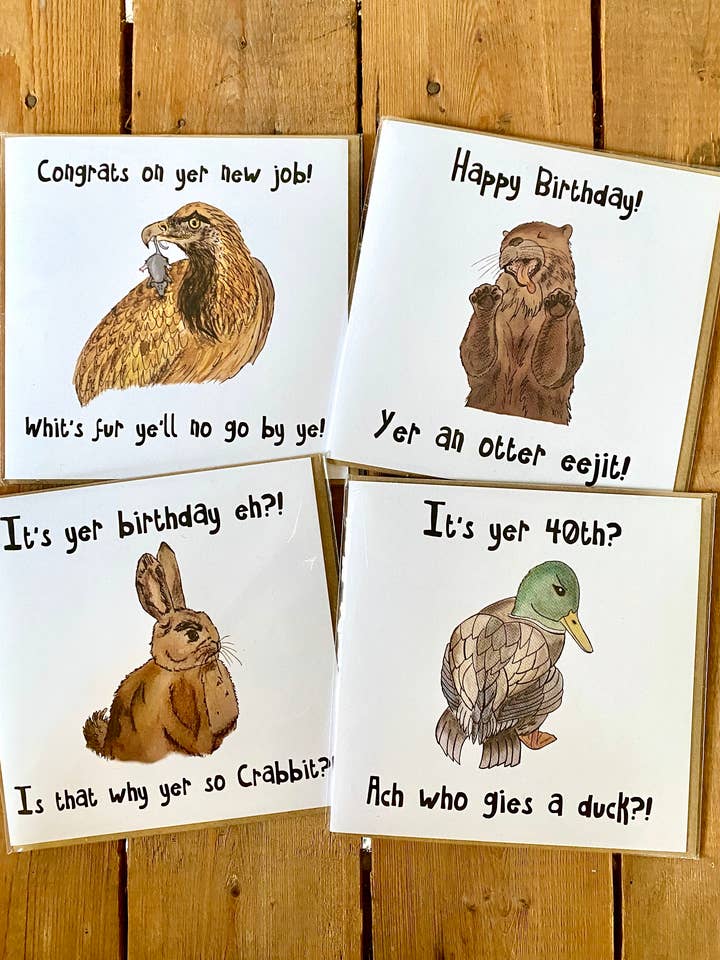 Cartão de felicitações Blethering Beasties por atacado de Jubbly Jock