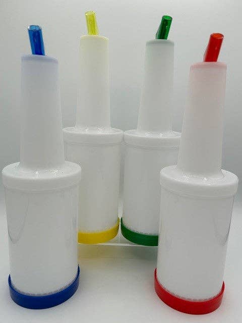 Trendy Bartender - Wholesale Milk/juice bottle - store n pour juice containers (32 Ounce / 1 Quart) – 4 color coded flow n stow fruit juice bottles4