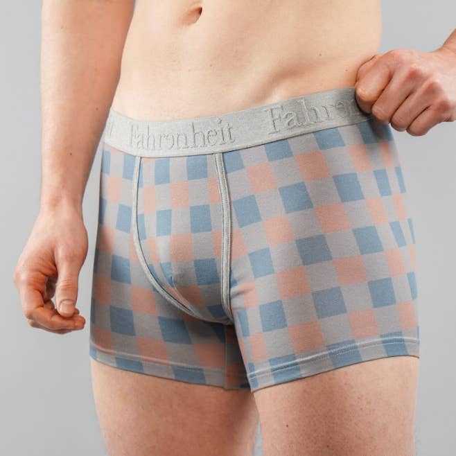 Trunk / Gray Checkerboard Cotton Boxer Men's Underwear for wholesale by Fahrenheit
