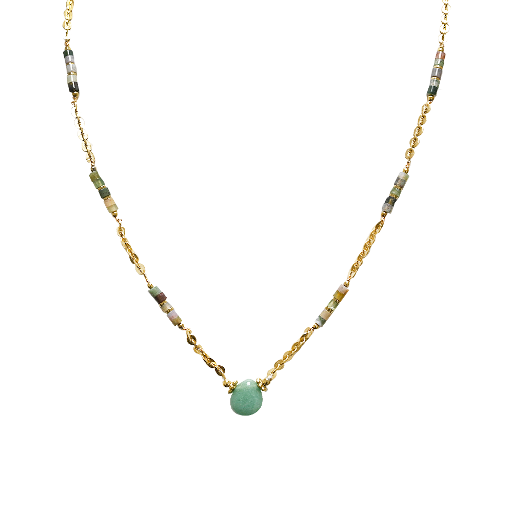 AMORINO SRL - Wholesale Beaded/Pearl Necklace - DROP NECKLACE WITH STONE BEADS - NK21124144E623