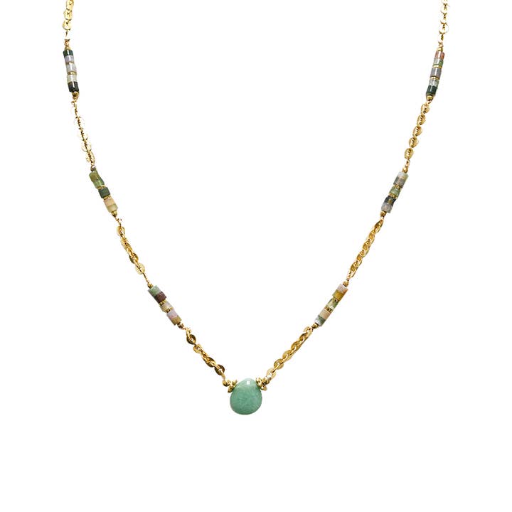 AMORINO SRL - Wholesale Beaded/Pearl Necklace - DROP NECKLACE WITH STONE BEADS - NK21124144E623