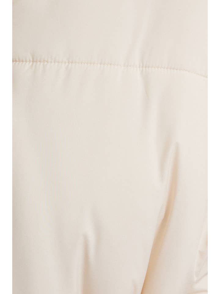 CREAM MID LENGTH PUFFER JACKET WITH REMOVABLE HOOD for wholesale on Faire6