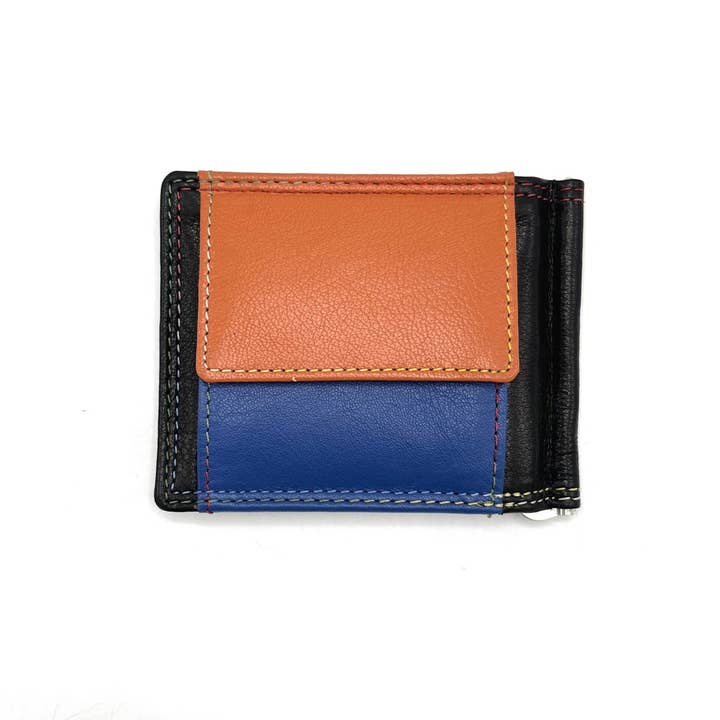 Zwart+Multi Portemonnee van echt leer, merk GMV, art. GMV80-24M voor groothandel op Faire1