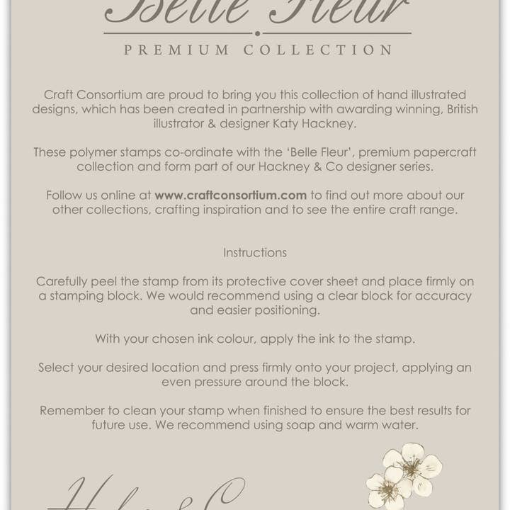 Ecstasy Crafts Distributing - Wholesale Rubber/Decorative Stamp - Craft Consortium Belle Fleur - Stamp Set3