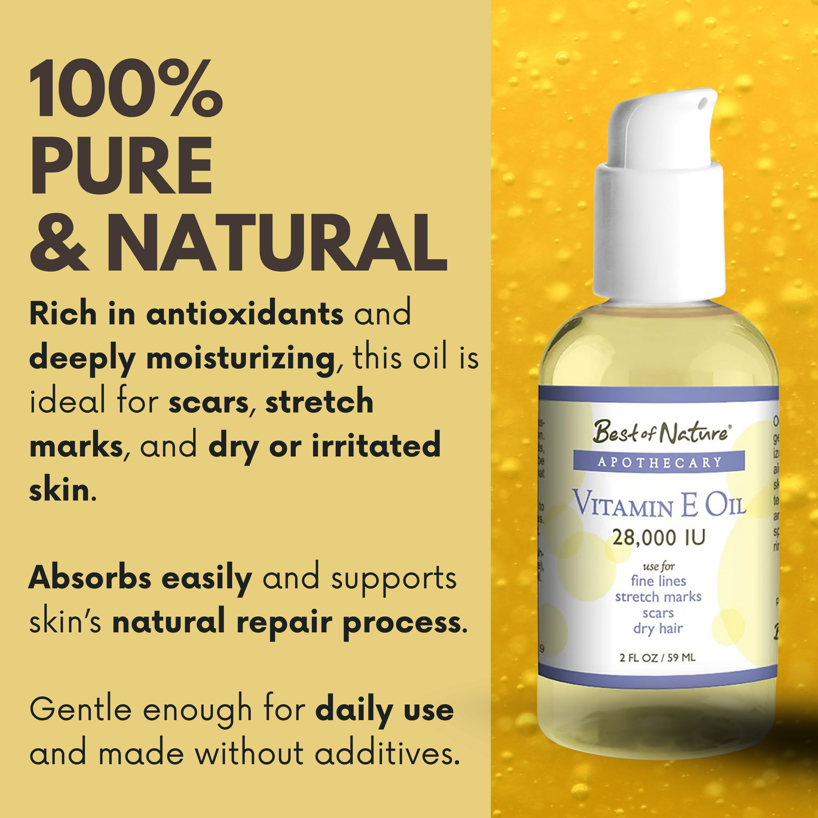 Best of Nature - Wholesale Facial Moisturizer - Vitamin E Oil Super Blend Damage Repair for Hands Skin Face 3