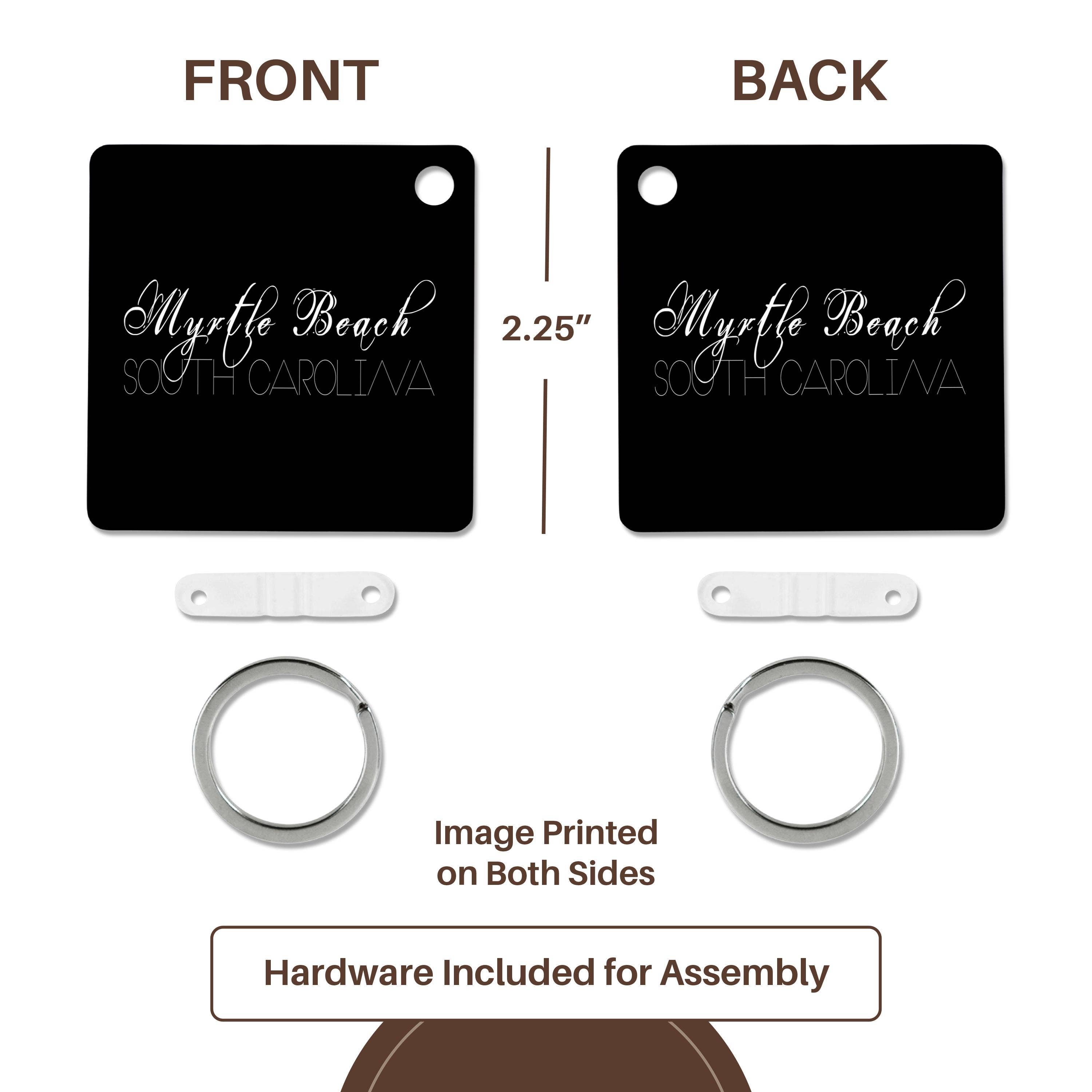 3dRose - Wholesale Keychain - Unisex - 3dRose, American Beaches - Myrtle Beach, South Carolina on black, Key Chain4