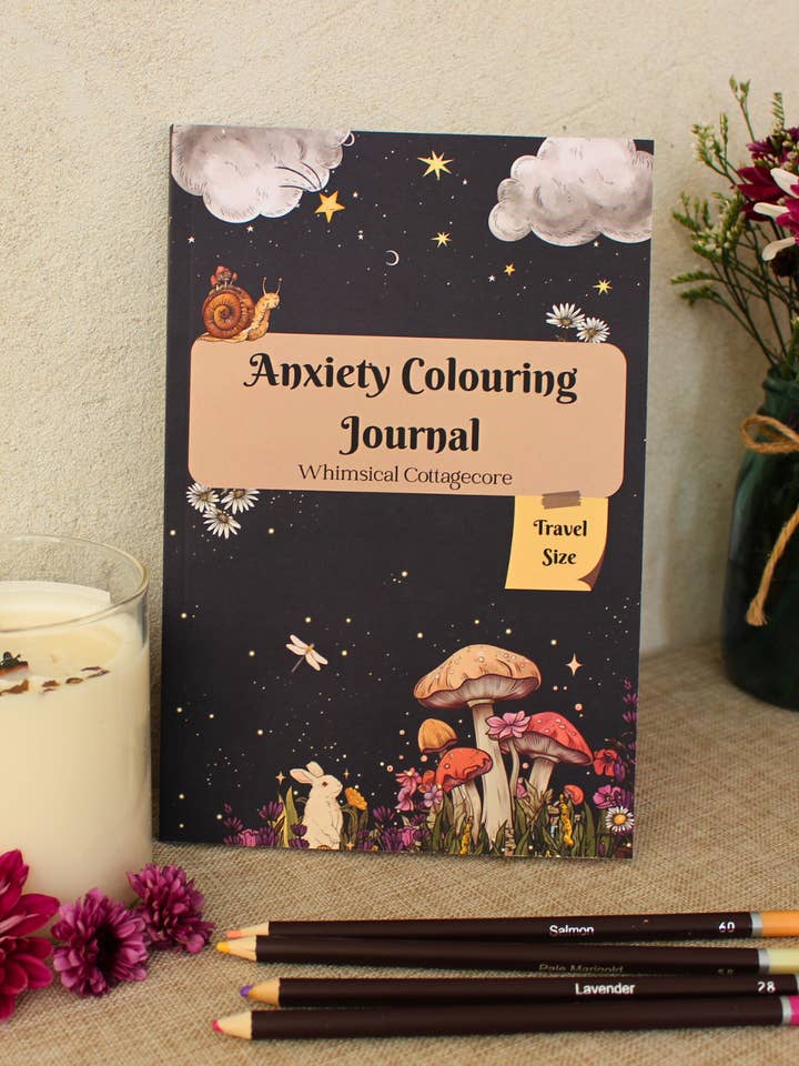 Travel Size Anxiety Journal: Whimsical Cottagecore for wholesale by Mindful Colorings