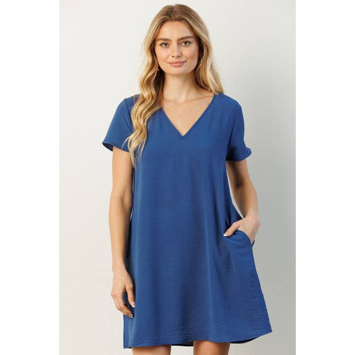 mittoshop - Wholesale Jurk - Dames - AIRFLOW SHIFTJURK MET V-HALS EN KORTE MOUWEN32