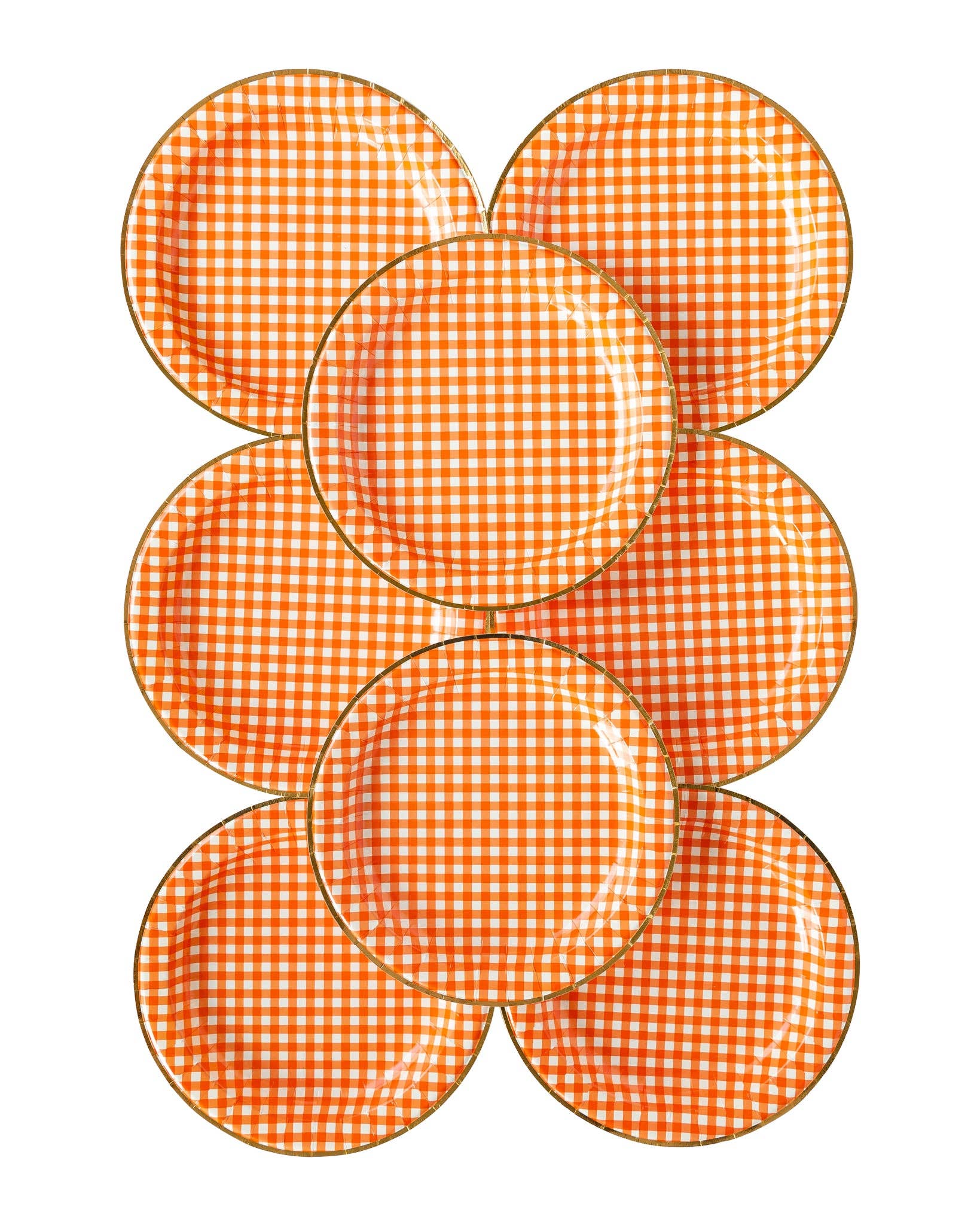 My Mind’s Eye - Wholesale Disposable Plate - THP929 - Harvest Orange Gingham Check 11" Plate2