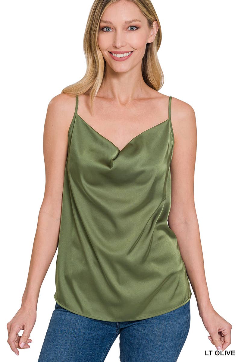42POPS - Wholesale Camisole - Women's - `.SATIN CHARMEUSE COWL NECK CAMI TOP6
