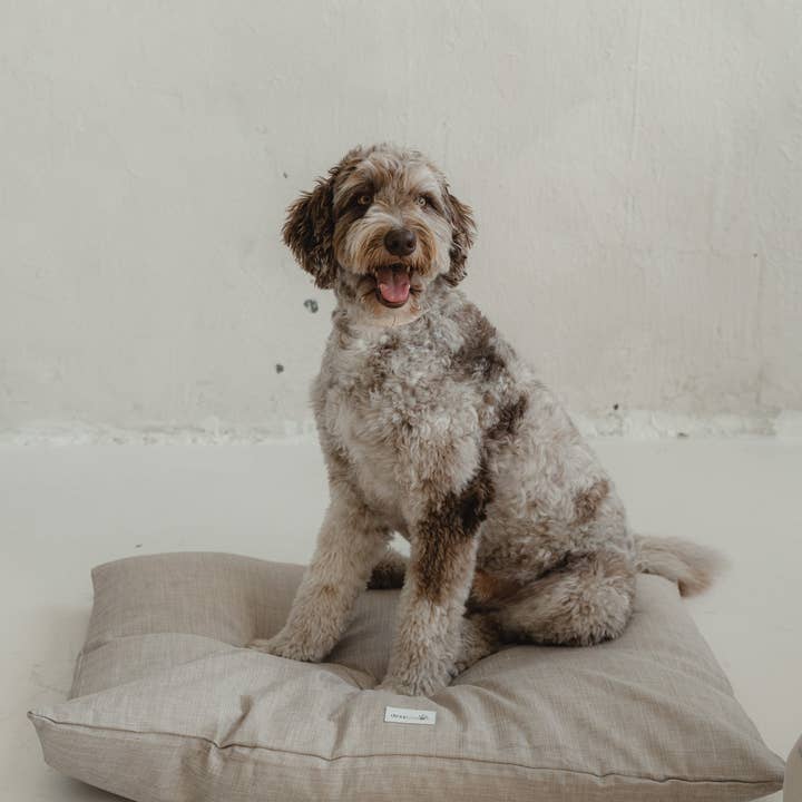 dexypaws - Wholesale Pet Bed - Dog - Stonewashed Linen Dog Bed, Neutral Color
