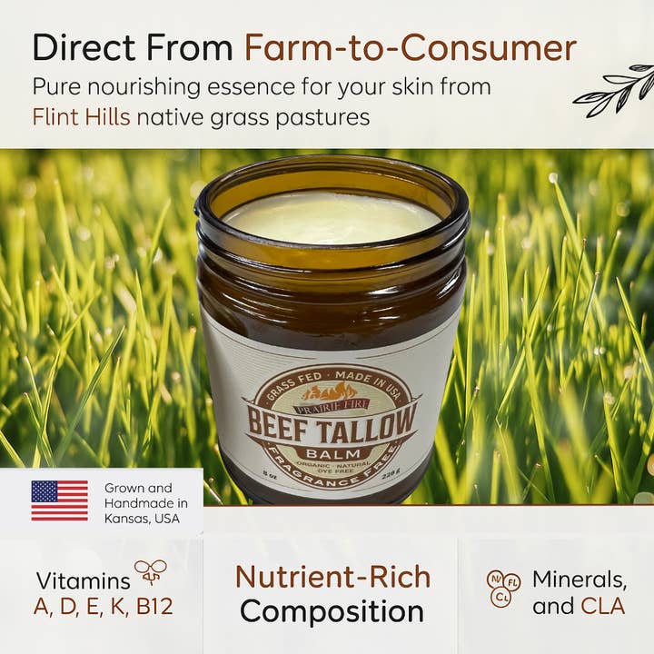 VIAI Beauty - Wholesale Body Balm/Butter - Grass Fed Beef Tallow Balm - 2 oz - Grown and Made in USA - Organic Grass Fed and Finished Tallow - Moisturizing Skin Care2